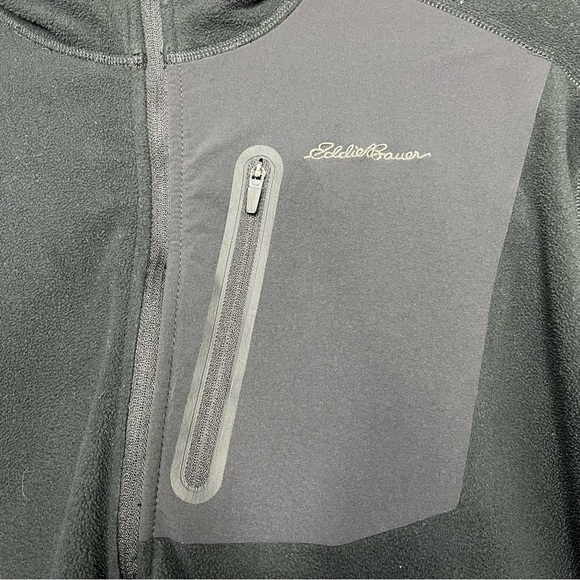Eddie Bauer Men Cloud Layer Pro 1/4-Zip Pullover Sweater Large Black Zip Pocket - Picture 12 of 13